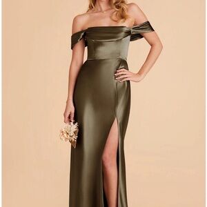 Birdy Grey Mia Shiny Olive Off Shoulder Size XL